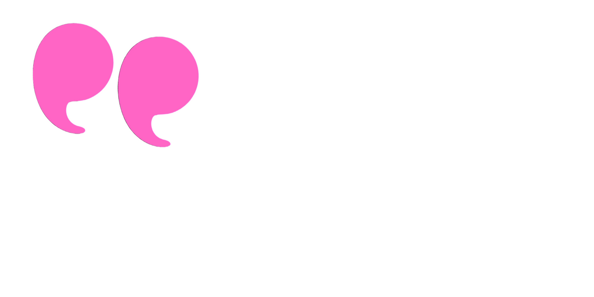 Two pink speech bubbles on a white background